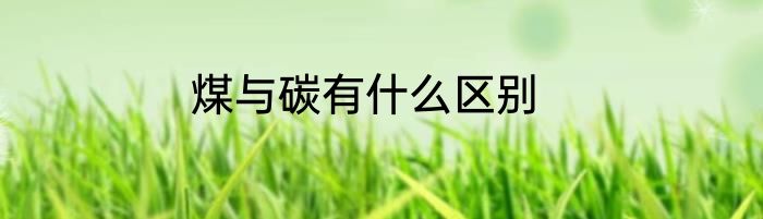 煤与碳有什么区别