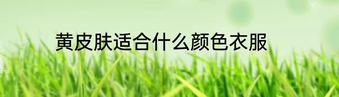 黄皮肤适合什么颜色衣服