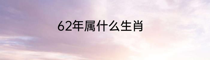 62年属什么生肖
