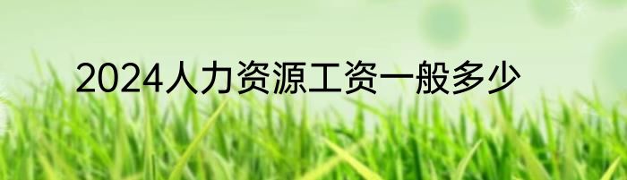 2024人力资源工资一般多少