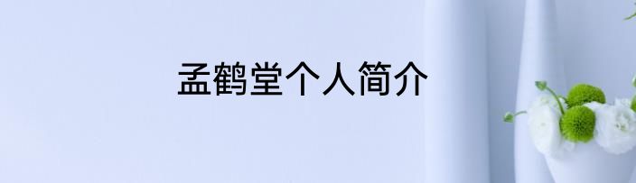 孟鹤堂个人简介