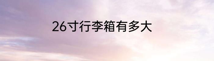 26寸行李箱有多大