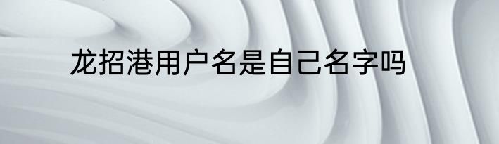 龙招港用户名是自己名字吗