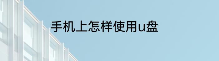 手机上怎样使用u盘