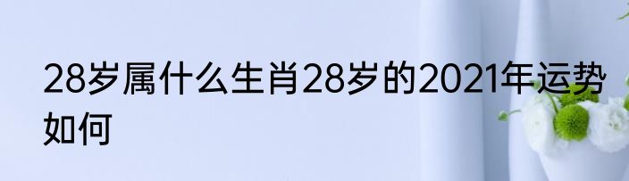 28岁属什么生肖28岁的2021年运势如何