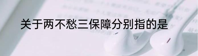 关于两不愁三保障分别指的是
