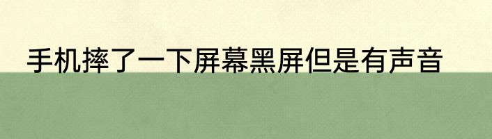 手机摔了一下屏幕黑屏但是有声音
