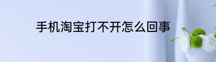 手机淘宝打不开怎么回事