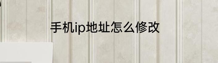 手机ip地址怎么修改