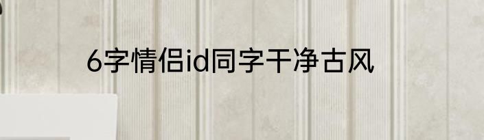 6字情侣id同字干净古风