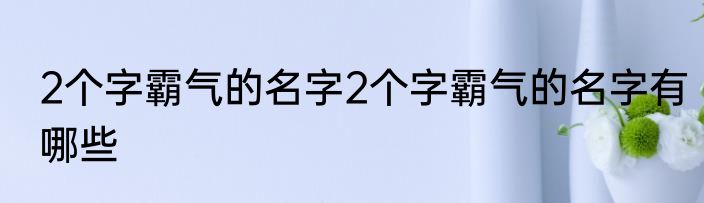 2个字霸气的名字2个字霸气的名字有哪些
