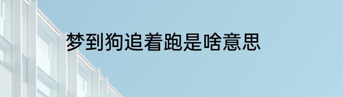 梦到狗追着跑是啥意思