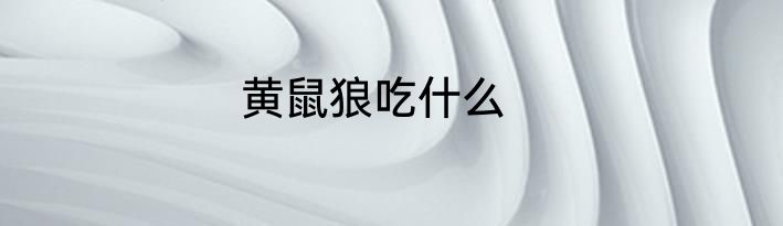 黄鼠狼吃什么