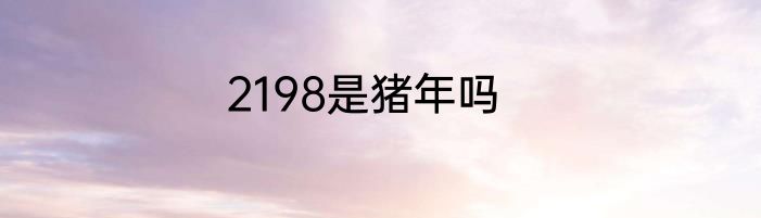 2198是猪年吗