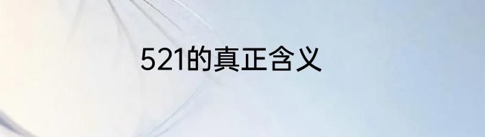521的真正含义