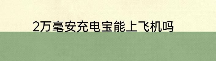 2万毫安充电宝能上飞机吗