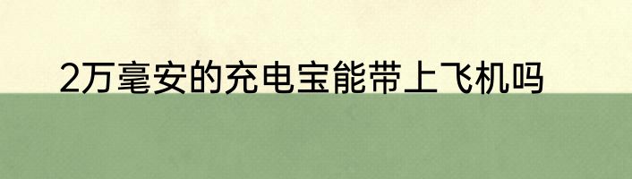 2万毫安的充电宝能带上飞机吗