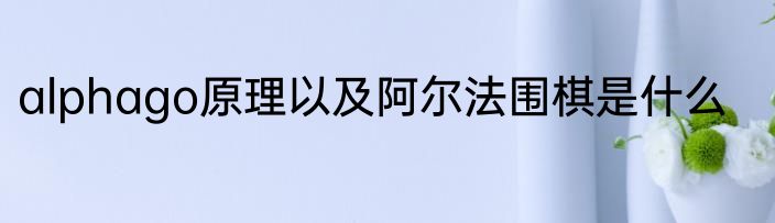 alphago原理以及阿尔法围棋是什么