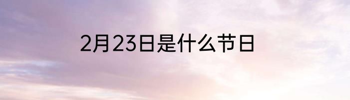 2月23日是什么节日