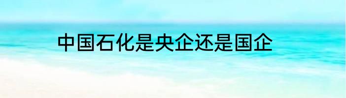 中国石化是央企还是国企
