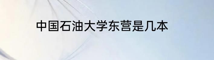 中国石油大学东营是几本