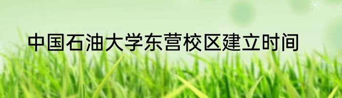 中国石油大学东营校区建立时间