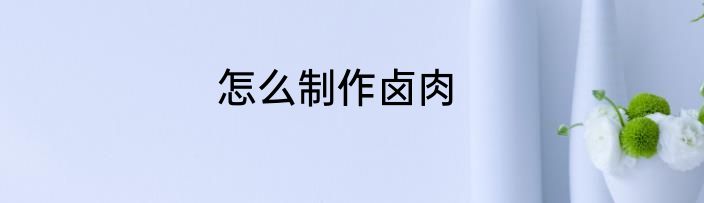 怎么制作卤肉