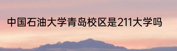 中国石油大学青岛校区是211大学吗