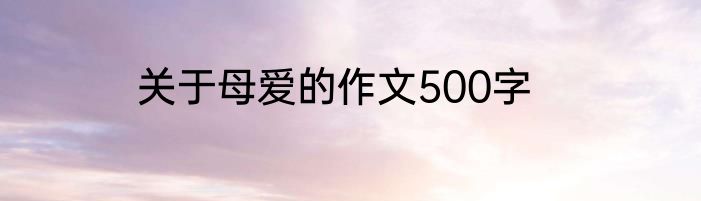 关于母爱的作文500字