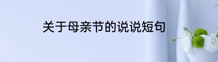 关于母亲节的说说短句