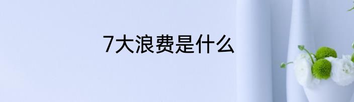 7大浪费是什么