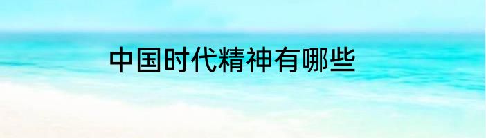 中国时代精神有哪些