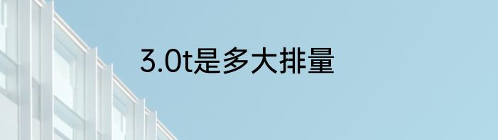 3.0t是多大排量