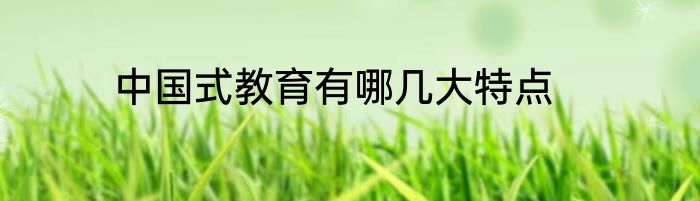 中国式教育有哪几大特点