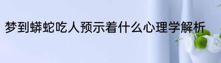 梦到蟒蛇吃人预示着什么心理学解析