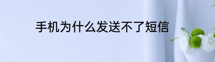 手机为什么发送不了短信