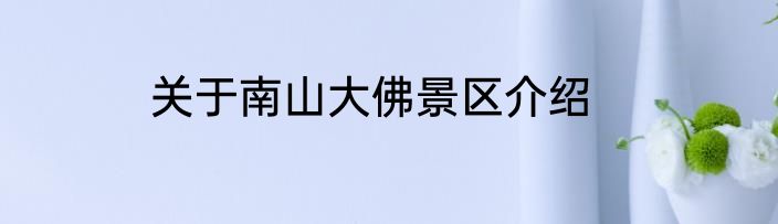 关于南山大佛景区介绍