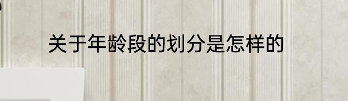 关于年龄段的划分是怎样的