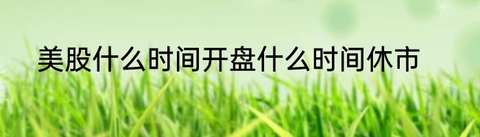 美股什么时间开盘什么时间休市