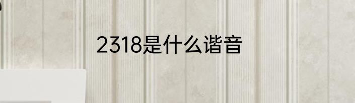 2318是什么谐音