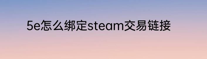 5e怎么绑定steam交易链接