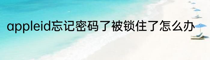 appleid忘记密码了被锁住了怎么办