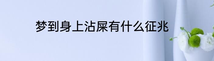 梦到身上沾屎有什么征兆
