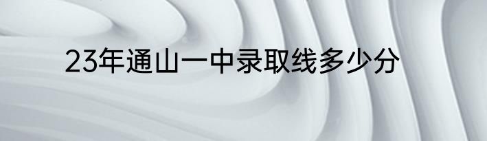 23年通山一中录取线多少分