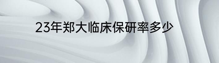 23年郑大临床保研率多少
