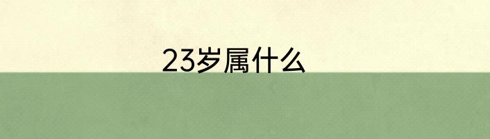 23岁属什么