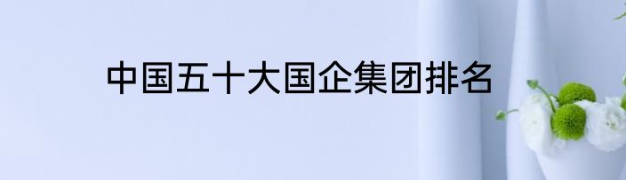 中国五十大国企集团排名