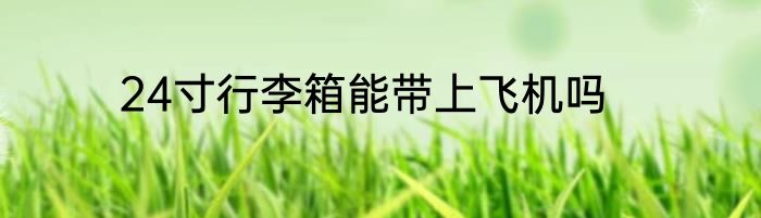 24寸行李箱能带上飞机吗