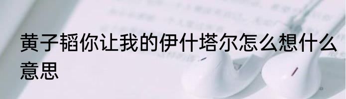黄子韬你让我的伊什塔尔怎么想什么意思