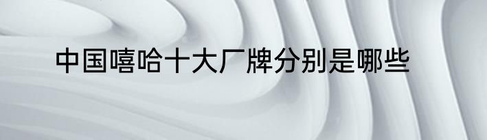 中国嘻哈十大厂牌分别是哪些